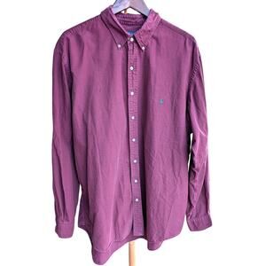 Polo Ralph Lauren Button Down Shirt Men's 2XLT Burgundy Wine Pony Big Tall